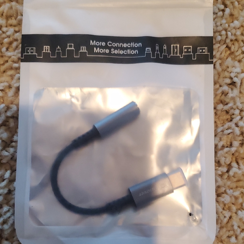 Gray USB-C to 3.5mm Audio Adapter